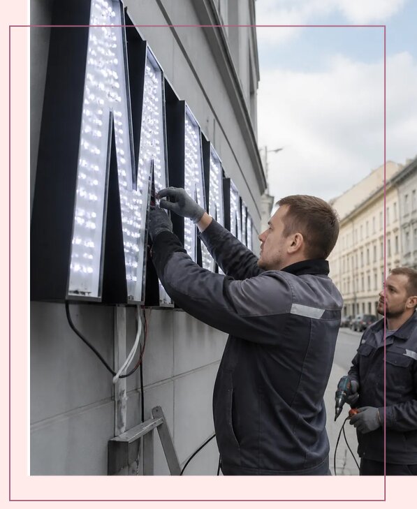 Изготовление и монтаж светодиодных LED вывесок в Брянске