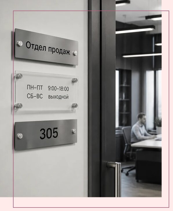 Офисные таблички на дверь в Брянске по цене от 5268 р. | Аванза-Бнк